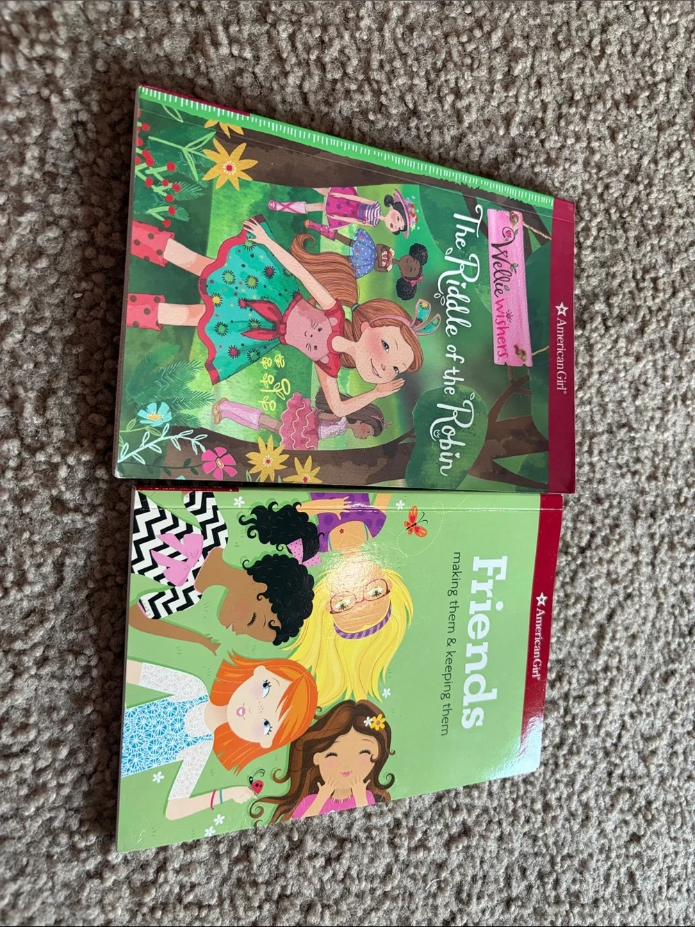 B51 Lot of 2 American Girl Books— Wellie WisherThe Riddle of the Robin & Friends